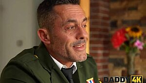 Skinny Sons Tight Pussy Girlfriend Takes Old Daddy4k Military R&R Pounding Hard