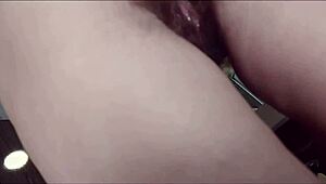 Feel my toy sliding perfect into this hairy milf mommy's juicy cunt?