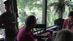 Brunette milf housewife and shaved pussy sluts line up for hardcore group pounding