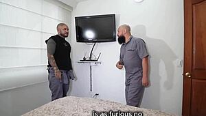 two repairmen drill colombian whore felipe skull pussy ass tits deepthroat cum