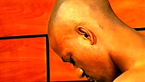 black mama in fishnets and heels deepthroats then takes anal gaping doggystyle on bed