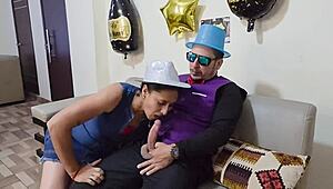 BIG-BOOTIED STEPMOM RINGS IN NEW YEAR WITH STEPSON'S HARD FUCK!