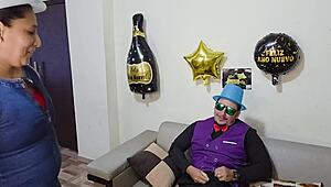 BIG-BOOTIED STEPMOM RINGS IN NEW YEAR WITH STEPSON'S HARD FUCK!