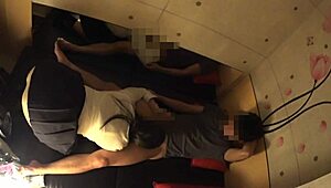 japanese chubby schoolgirl's huge saggy natural tits get secret oily massage tease