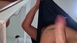 my italian stepson with huge cock fucks my bed then cums closeup on phone