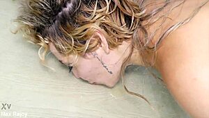 kyra mixes sex cocktails backstage in reality porn show with gangbang crew