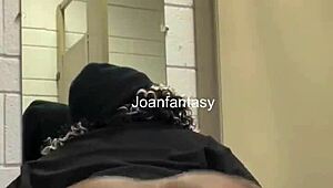 joanfantasy stuffs her ebony ass with toys in bathroom solo?