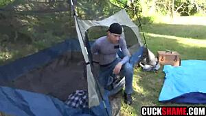 Cuck Hubby Watches Wife DEEPTHROAT And FUCK Stranger Outdoors At Camp Pickup Swingers Share