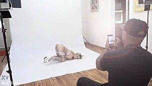 kyra mixes sex cocktails backstage in reality porn show with gangbang crew