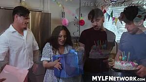 Liv's Stepsons Bet Birthday Presents Turn Her Wet Dream Real