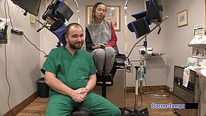 Dr Tampa Humiliates Olympic Failure Kalani Luana in Latex Gloves and Hospital Leggings Spreading