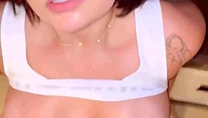 hot asian wife sucks monster cock at swingers house then fucks home for cuck cum