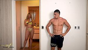 Stepson Catches Cuckold Stepmom Monique Fuentes Riding Hard