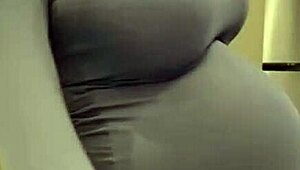 Pregnant Stepmom Bursts Out Milky Tits from Tight Red Bra!