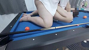Thai Pool Table Climb Turns Into Hard Bent-Over Pounding With Moans