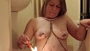 french slave self candle urine play
