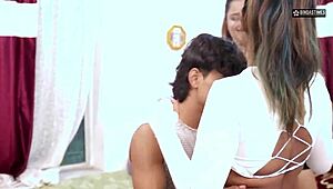 Desi Yoga Teacher Teases Lady Gang into Outdoor Passion Hindi Audio