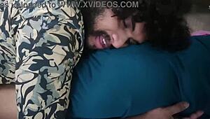 desi chubby housewife moans as husband passionately kisses her big ass in bed