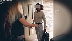 Husband Walks In On Cheating Blonde Wife Bareback Riding BBC Best Friend's Monster Cock To Orgasm