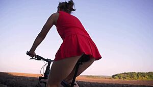 i can't stop teasing you with my panty flashes during this hot upskirt bike ride ass worship