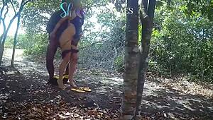 wife sneaks bold bbc romp through tall grass bushes