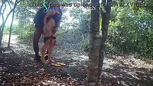 wife sneaks bold bbc romp through tall grass bushes