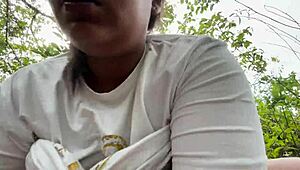 damn those big tits bounce wild as busty latina hiker gets creampie pussy filled on mushroom mountain! 🌄🍆💦