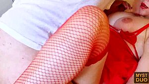 cumming all over naughty stepmom's puffy nipples after cowgirl ride