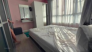 pervy stepsis caught watching bro masturbate now he fucks her tight pussy rough cowgirl🎄