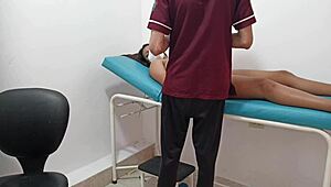 perverted doctor gropes busty patient pussy during controversial gyno exam at hospital