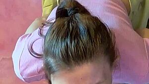 hey neighbor stick your cock through the wall for my first homemade gloryhole blowjob and facial