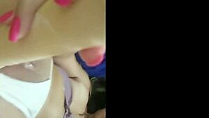 Teen solo anal masturbation with dildo in tight pussy and ass close-up