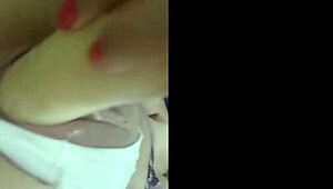 Teen solo anal masturbation with dildo in tight pussy and ass close-up