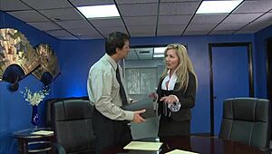 nympho boss demands employee's cock in her big pussy quick office fuck