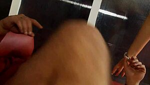 Blonde bombshell Katie Kaliana's big tits bounce during intense pussy pounding