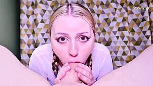 Sexy cosplayer 😍 deepthroats my huge cock till it cums in her mouth 💦