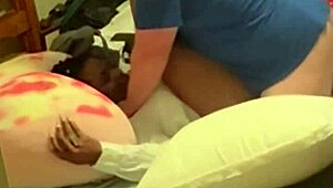 Homemade Ebony Coworker Bends Over Bedroom Bed for Doggystyle Ass Pounding After Work