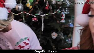 Christmas Family Orgy Ignites Taboo Passions with Stepmom and More