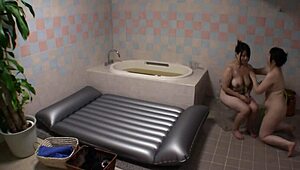 married japanese lesbians finger each other's wet pussies and lick in passionate wedding night bliss