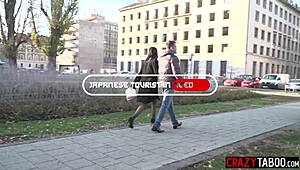 Ready for this? asian babe deepthroats and swallows huge white monster cock!