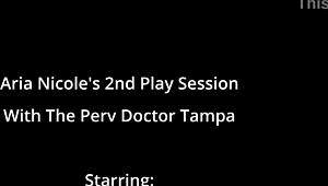 aria nicole's second perv doctor session with vibrator and latex gloves up close