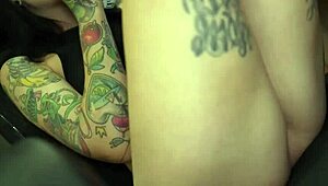 guy sneaks in and fucks fat asian lesbians with remote vibe while they scissor in kitchen